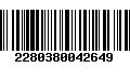 Código de Barras 2280380042649