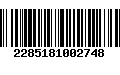 Código de Barras 2285181002748