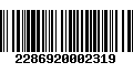 Código de Barras 2286920002319