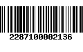 Código de Barras 2287100002136