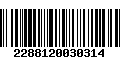 Código de Barras 2288120030314