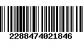 Código de Barras 2288474021846