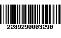 Código de Barras 2289290003290