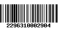 Código de Barras 2296310002904