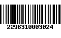 Código de Barras 2296310003024