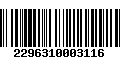 Código de Barras 2296310003116