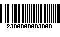 Código de Barras 2300000003000