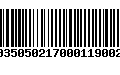 Código de Barras 230035050217000119002582