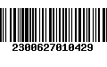 Código de Barras 2300627010429