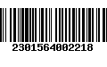 Código de Barras 2301564002218