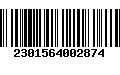 Código de Barras 2301564002874