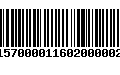 Código de Barras 230157000011602000002325