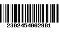 Código de Barras 2302454002981