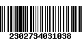 Código de Barras 2302734031038