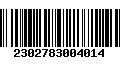 Código de Barras 2302783004014