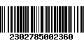 Código de Barras 2302785002360