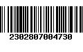 Código de Barras 2302807004730