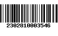 Código de Barras 2302810003546