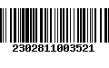 Código de Barras 2302811003521