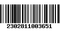 Código de Barras 2302811003651