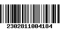 Código de Barras 2302811004184