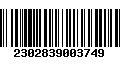 Código de Barras 2302839003749