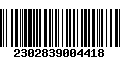 Código de Barras 2302839004418