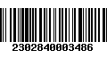 Código de Barras 2302840003486