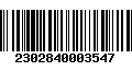 Código de Barras 2302840003547