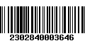 Código de Barras 2302840003646