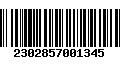 Código de Barras 2302857001345