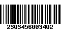 Código de Barras 2303456003402