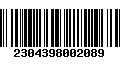 Código de Barras 2304398002089