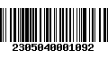 Código de Barras 2305040001092