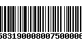 Código de Barras 230583190008007500006005