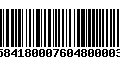 Código de Barras 230584180007604800003652