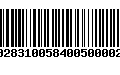 Código de Barras 231028310058400500002923