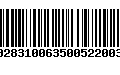 Código de Barras 231028310063500522003310