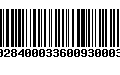 Código de Barras 231028400033600930003128