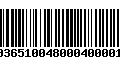 Código de Barras 231036510048000400001925