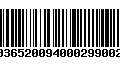 Código de Barras 231036520094000299002810