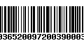 Código de Barras 231036520097200390003793