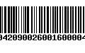 Código de Barras 231042090026001600004163