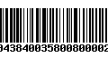 Código de Barras 231043840035800800002867