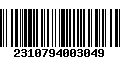 Código de Barras 2310794003049