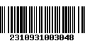 Código de Barras 2310931003048