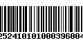 Código de Barras 231252410101000396004006