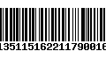 Código de Barras 2313511516221179001694