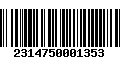 Código de Barras 2314750001353