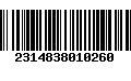 Código de Barras 2314838010260